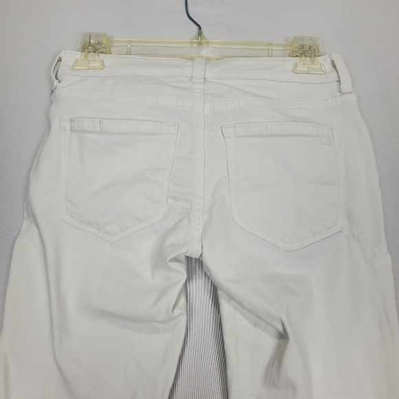 Vineyard Vines White Straight Leg Jeans w/ Blue & Silver Stars Embroidered Sz 00 - Picture 8 of 12